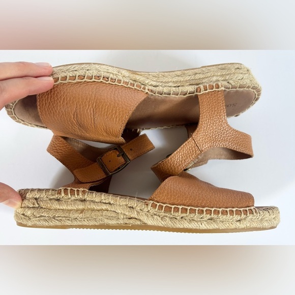 Soludos Eden Tan Leather Espadrille Sandals in Camel - Picture 8 of 13